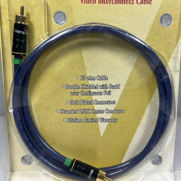 Vampire Wire CCV Coaxial Component Video Cable Gold Plated Connectors 1 Meter - Picture 2 of 3